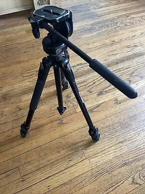 Manfrotto 190XDB Tripod With 128LP Micro Fluid Two Way Video Head • $200