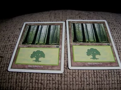 Magic The Gathering Forest Land Trees 1999 Cards ( 2)  Lp • $5