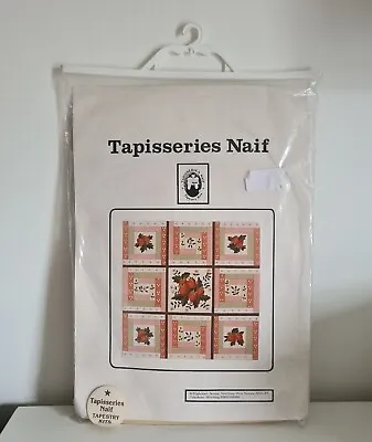 Vtg 1984 Needlepoint Tapestry Cushion Kit Tapisseries Naif Strawberry Patchwork  • £75