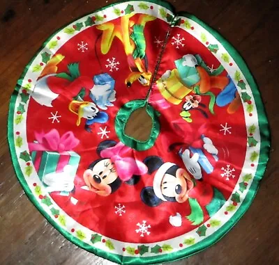 2014 Mickey Mouse Disney 15.5  Mini Christmas Tree Skirtdonald Duckplutogoofy • $0.99