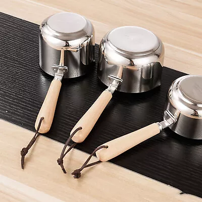 Saucepan Soup Pot Milk Pot Pan Glass Cooking Stainless Steel Small Gravy Pot AU • $15.19