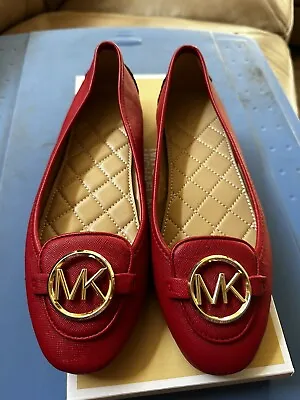 Michael Michael Kors Fulton Women US 7.5 Red Signature MK Flats • $40