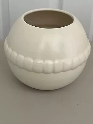 Vintage Haeger  Art Nouveau Off White Pottery/ceramic Round Vase • $49.99