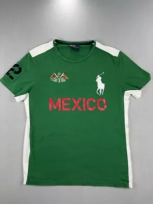 Polo Ralph Lauren Mens T Shirt Size L Big Pony RL Ocean Challenge MEXICO Custom • $20.50