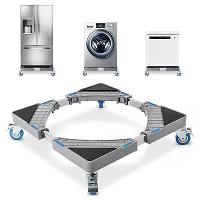 Universal Washing Machine Fridge Stand Appliance Wheel Adjustable Trolley Roller • £14.99