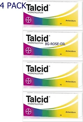 4 PACKS- TALCID -4x20=80 Tabs 500 Mg Heartburn Swelling Gastritis & Ulcer • $31