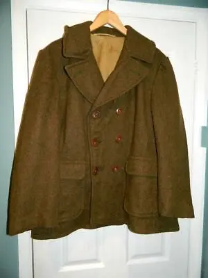 £115.99 • Buy Vintage 1940 WW2 WWII Military Olive Green Woollen Pea Coat 38R ?American?