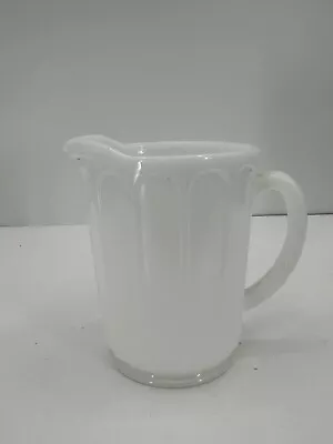 Vintage Hazel Atlas White Milk Glass Ribbon Panel Design Pitcher EUC • $15