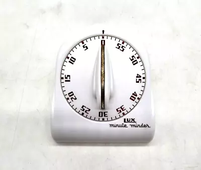 Vintage Robert Shaw Lux Minute Minder Kitchen Timer 60 Min White & Black WORKS • $25