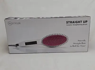 Ceramic Straight Up Hair Straightening  Brush Heated Electric White • £21