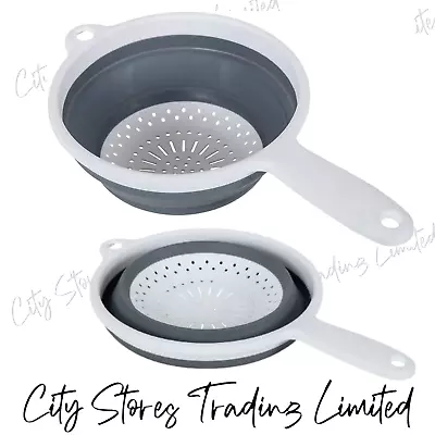 Addis Collapsible Pop Up Strainer Silicone Colander Sieve Fruit Washing Drainer • £8.99