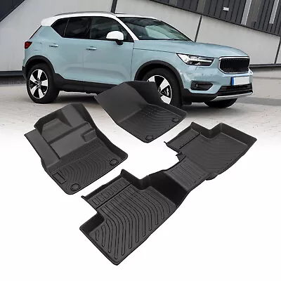 Car Floor Mats For 2019-2022 Volvo XC40 Black All-Weather TPE Rubber • $60.65