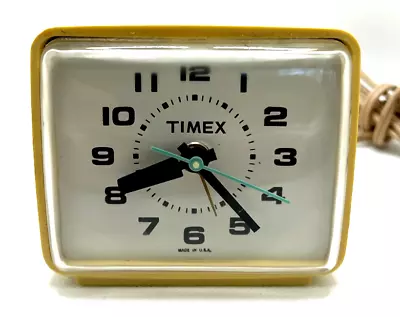 Vintage Timex Plug-In Alarm Clock 7369A 120 Volt Turquoise Minute Hand - Tested • $15