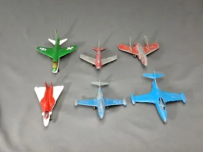 Lot Of 6 Vintage Diecast Metal Micro Airplanes Jets  Tootsie Toy Matchbox Lesney • $15