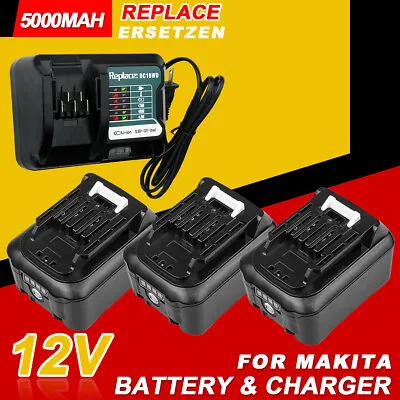 3XBattery+Charger Set 5.0Ah BL1061B 1040B BL1021B DC10WD For Makita 12V 10.8v • £150.46