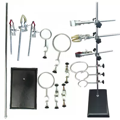 24  Laboratory Stand Set Burette Stand Condenser Clamp Kit Chemistry Lab W/ Ring • $38