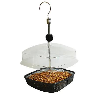 Natures Market Wild Bird Mealworm Feeder Tray Adjustable Canopy • £12.99