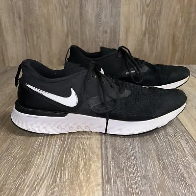 Nike Mens Odyssey React Flyknit 2 AH1015-010 Black Running Shoes Sneakers Sz 13 • $39.99