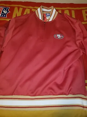 VTG San Francisco SF 49ers Reebok NFL Side Line Pullover Jacket Mens Large  • $40