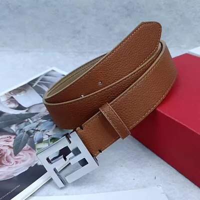 Business New Men's Fashion Versatile Smooth Buckle Belt Width 3.8cm • $30.18