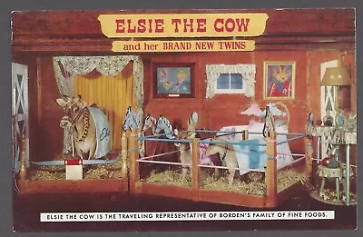 ELSIE THE COW And Her BRAND NEW TWINS Postcard Borden Family Of Fine Foods • $4.79