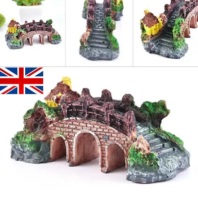 £5.27 • Buy Bridge Rockery Fake Landscaping Fish Tank Ornament Resin Aquarium Ornaments UK
