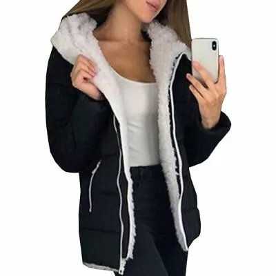 £25.79 • Buy Plus Size Womens Hooded Jacket Coat Ladies Winter Warm Fur Fluffy Parka Outwear