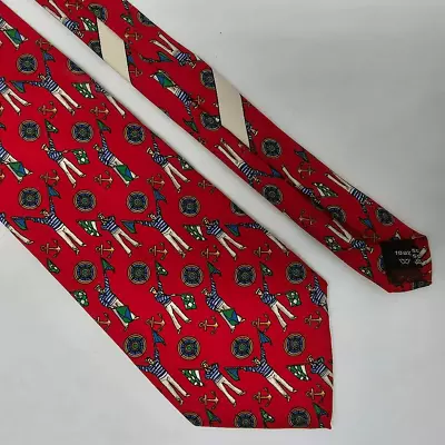 Salvatore Ferragamo Italy Silk Tie Red Nautical Yacht Sailor Print 3.75  X 58  • $33