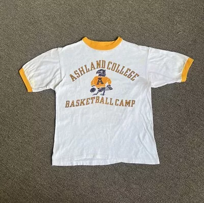 Vtg 80s Champion Champknit Ashland College Ringer T Shirt Medium  • $9.99