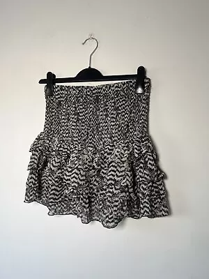 Isabel Marant For H&M Silk Ruffle Skirt UK 12 Luxury Festival Hippie  • $74.66