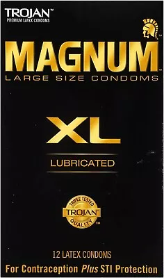 Trojan Magnum XL Large Size Lubricated Condoms Latex Condoms - 12 Count • $11.95