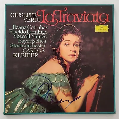 Placido Domingo Signed Verdi La Traviata Vinyl Record Box Set Opera Tenor RAD • $119.99