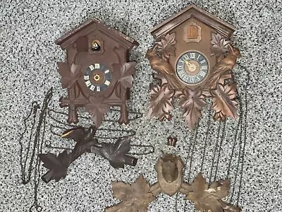 2 Vintage Cuckoo Clock For Parts Bundle Repair West Germany • $36