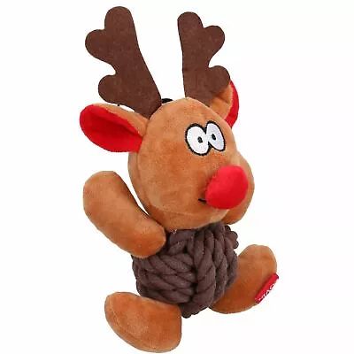 £11.30 • Buy Dog Christmas Gift Reindeer Knottie Squeaky Plush Rope Play Toy Xmas Present