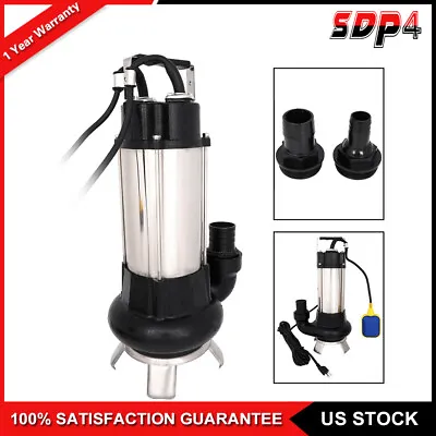 Industrial Sewage Cutter Grinder Cast Iron Submersible 6340GPH 1.5HP Sump Pump • $132.49