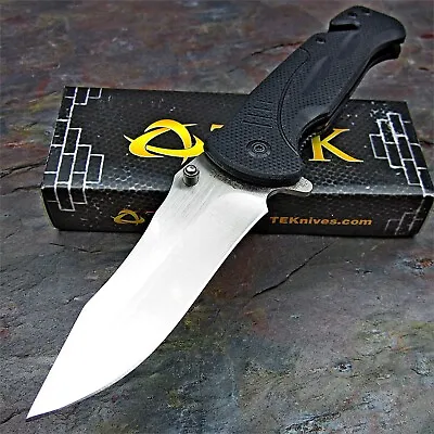 Black G10 Tactical Rescue 8Cr13MoV Blade Spring Assisted Folding Pocket Knife • $0.99