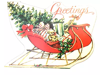 VINTAGE DIECUT Christmas Gift Tags  Sleigh Toys Tree Charming Collectible New • $4.97