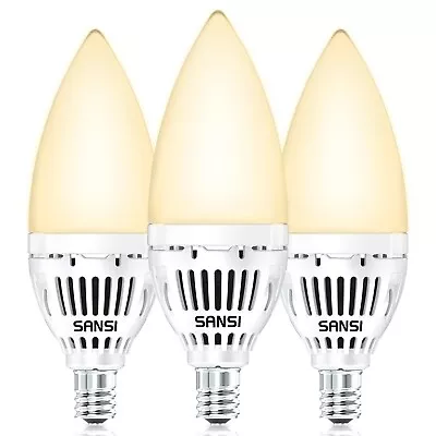 SANSI 3 Pack LED Light Bulb E12 Candelabra 45W Equivalent 2700K Chandelier Lamps • $0.99