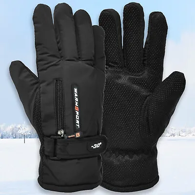 Men Winter Waterproof Fleece Thermal Ski Snowboarding Drive Work Gloves Mitten • $8.99