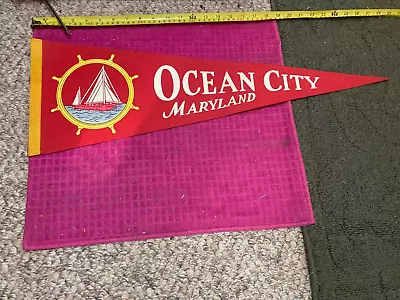 VTG FULL SIZE Maryland Pennant BANNER Flag OCEAN CITY Sailboat HELM - SHIP FAST • $27.69