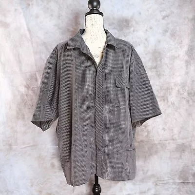 Vintage Propper 2XL Brown Check Short Sleeve Tactical Shirt Magnetic Pockets • $35