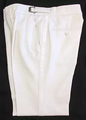 $8.99 • Buy Boy's White Tuxedo Pants Satin Stripe Pleated Front Costume Wedding Ring Bearer