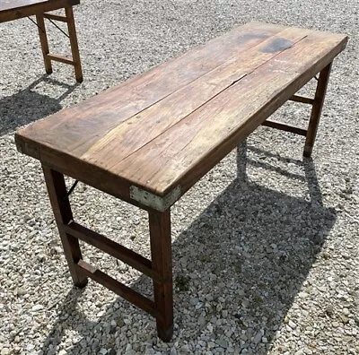 Rustic Folding Table Vintage Dining Room Table Kitchen Island Sofa Table B41 • $695