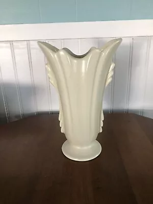 Art Deco Inspired  Vintage Shawnee Pottery Matte Cream Vase USA  • $14.97