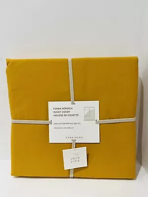 Zara Duvet Cover Mustard Yellow Superking Tassel 100% Cotton • £44.95