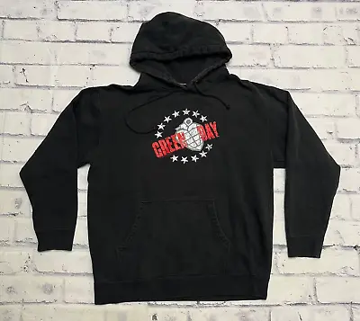 Green Day Hoodie Adult Large Black Rock Band Y2k Grenade Logo Punk • $55.19