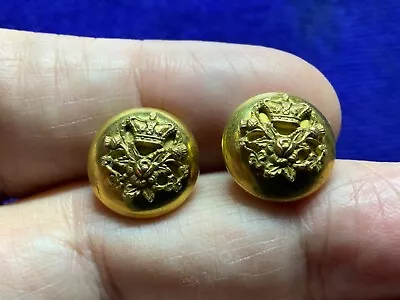 PAIR 1837 NOS BRITISH UNITY ROSE/THISTLE/SHAMROCK QVC MOUNTED DEVICE 14mm BUTTON • $8.95