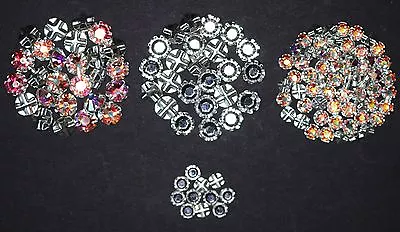 Swarovski Crystal ROSE MONTEES Mounted Chatons Crystal Clear AB 4mm 6.5mm • $5.75
