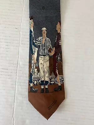 Norman Rockwell Van Heusen Casuals Men's Necktie Tie Silk Coin Flip Football • $10.95