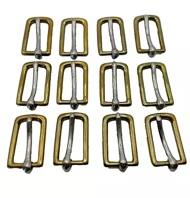 Horse Tack Set Of 12 North & Judd 7/8  Two Toned Long Belt Buckles • $15.99